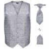 Öltönyök, 130834 Men s Paisley Wedding Waistcoat Set Size 50 Silver