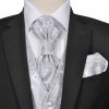 Öltönyök, 130834 Men s Paisley Wedding Waistcoat Set Size 50 Silver