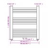 Fűtőradiátorok, Fürdőszobai egyenes törölközőradiátor központi fűtéssel 500 x 764 mm