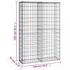 Kerítéspanelek, vidaXL gabion kosár fedéllel horganyzott drótból 150 x 100 x 30 cm