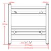 Fűtőradiátorok, Szürke fürdőszobai egyenes törölközőtartó központi fűtéssel 480x480 mm