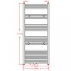 Fűtőradiátorok, Szürke fürdőszobai íves törölközőtartó központi fűtéssel 600x1424 mm