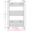 Fűtőradiátorok, Fekete fürdőszobai egyenes törölközőtartó központi fűtéssel 500x764 mm