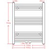 Fűtőradiátorok, Fekete fürdőszobai egyenes törölközőtartó központi fűtéssel 600x764 mm