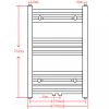 Fűtőradiátorok, Fekete fürdőszobai íves törölközőtartó központi fűtéssel 500x764 mm