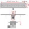 Lefolyók, vidaXL 630x140 mm Lineáris hullámos rozsdamentes acél zuhany lefolyó