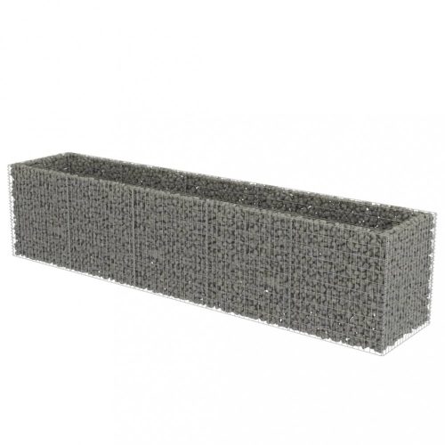 Virágcserepek és kaspók, vidaXL horganyozott acél gabion magaságyás 450 x 90 x 100 cm