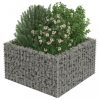 Virágcserepek és kaspók, vidaXL horganyzott acél gabion magaságyás 90 x 90 x 50 cm