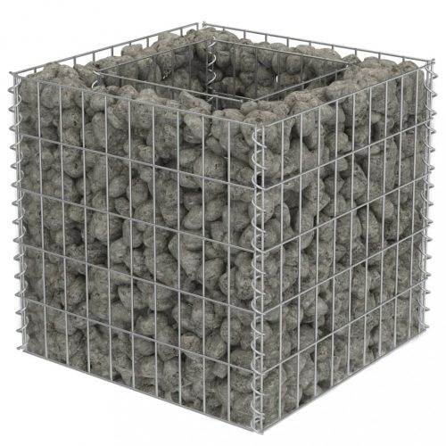 Virágcserepek és kaspók, vidaXL horganyzott acél gabion magaságyás 50 x 50 x 50 cm