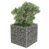 Virágcserepek és kaspók, vidaXL horganyzott acél gabion magaságyás 50 x 50 x 50 cm