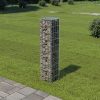 Kerítéspanelek, vidaXL horganyzott acél gabion fal fedéllel 20 x 20 x 100 cm