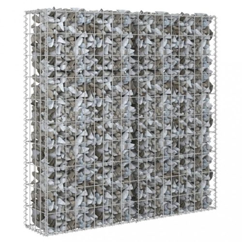 Kerítéspanelek, vidaXL horganyzott acél gabion fal felső zárással 80 x 20 x 100 cm