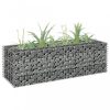 Virágcserepek és kaspók, vidaXL horganyzott acél gabion magaságyás 90 x 30 x 30 cm