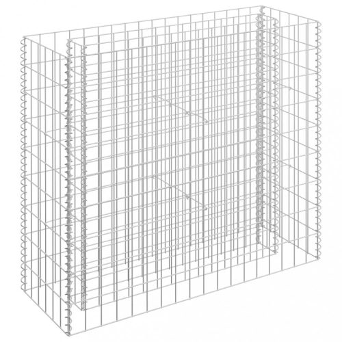 Virágcserepek és kaspók, vidaXL horganyzott acél gabion magaságyás 90 x 30 x 90 cm