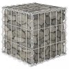 Virágcserepek és kaspók, vidaXL kocka alakú acélhuzal gabion magaságyás 30 x 30 x 30 cm