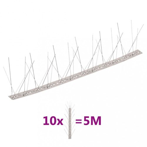 Állat és háziállat rovarriasztók, vidaXL 20 db 5 m-es 5-soros rozsdamentes acél madár- és