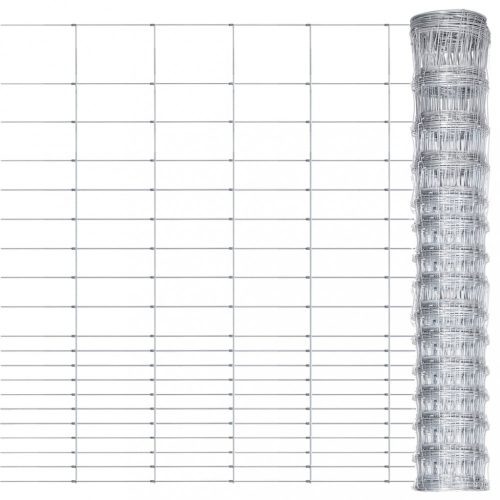 Kerítéspanelek, vidaXL ezüstszínű horganyzott acél kerti kerítés 50 x 1,6 m