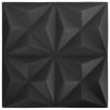 Fali panelek, vidaXL 24 darab origami fekete 3D fali panel 50 x 50 cm 6 m²