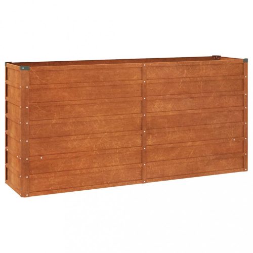 Virágcserepek és kaspók, vidaXL rozsda színű corten acél kerti magaságyás 160 x 40 x 77 cm