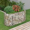 Virágcserepek és kaspók, vidaXL horganyzott vas gabion magaságyás 120 x 50 x 50 cm