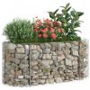 Virágcserepek és kaspók, vidaXL horganyzott vas gabion magaságyás 120 x 50 x 50 cm