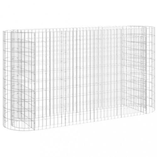 Virágcserepek és kaspók, vidaXL horganyzott vas gabion magaságyás 190x50x100 cm