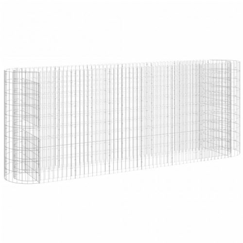 Virágcserepek és kaspók, vidaXL horganyzott vas gabion magaságyás 260x50x100 cm