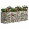 Virágcserepek és kaspók, vidaXL horganyzott vas gabion magaságyás 300x100x100 cm