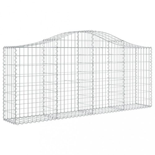 Virágcserepek és kaspók, vidaXL íves horganyzott vas gabion kosár 200x30x80/100 cm