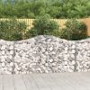 Virágcserepek és kaspók, vidaXL íves horganyzott vas gabion kosár 200x30x100/120 cm