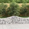 Virágcserepek és kaspók, vidaXL íves horganyzott vas gabion kosár 200x50x40/60 cm