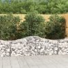 Virágcserepek és kaspók, vidaXL íves horganyzott vas gabion kosár 200x50x60/80 cm