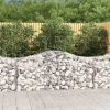 Virágcserepek és kaspók, vidaXL íves horganyzott vas gabion kosár 200x50x80/100 cm