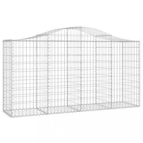 Virágcserepek és kaspók, vidaXL íves horganyzott vas gabion kosár 200x50x100/120 cm