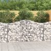 Virágcserepek és kaspók, vidaXL íves horganyzott vas gabion kosár 200x50x100/120 cm