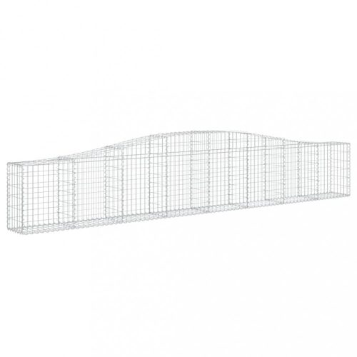 Virágcserepek és kaspók, vidaXL íves horganyzott vas gabion kosár 400x30x60/80 cm