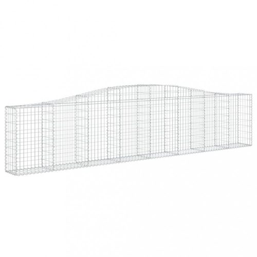 Virágcserepek és kaspók, vidaXL íves horganyzott vas gabion kosár 400x30x80/100 cm