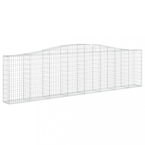 Virágcserepek és kaspók, vidaXL íves horganyzott vas gabion kosár 400x30x100/120 cm