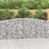 Virágcserepek és kaspók, vidaXL íves horganyzott vas gabion kosár 400x30x100/120 cm