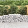 Virágcserepek és kaspók, vidaXL íves horganyzott vas gabion kosár 400x50x60/80 cm