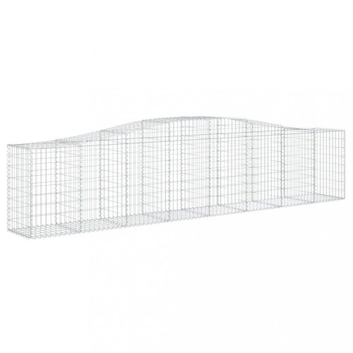 Virágcserepek és kaspók, vidaXL íves horganyzott vas gabion kosár 400x50x80/100 cm