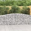 Virágcserepek és kaspók, vidaXL íves horganyzott vas gabion kosár 400x50x80/100 cm