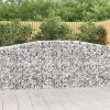 Virágcserepek és kaspók, vidaXL íves horganyzott vas gabion kosár 400x50x100/120 cm