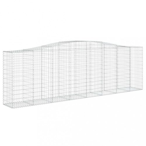 Virágcserepek és kaspók, vidaXL íves horganyzott vas gabion kosár 400x50x120/140 cm