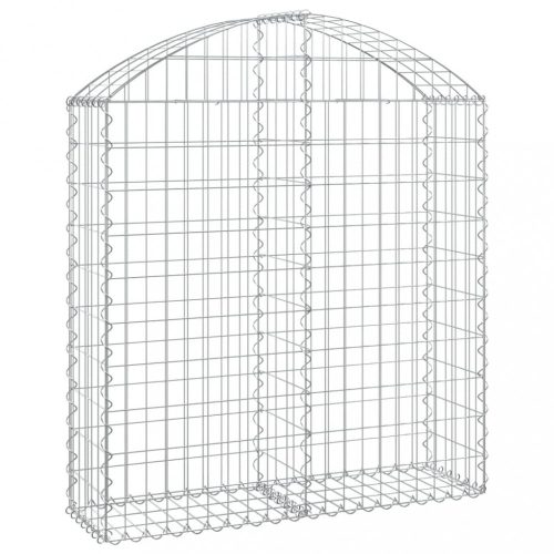 Virágcserepek és kaspók, vidaXL íves horganyzott vas gabion kosár 100x30x100/120 cm