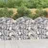 Virágcserepek és kaspók, vidaXL íves horganyzott vas gabion kosár 100x30x100/120 cm