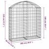 Virágcserepek és kaspók, vidaXL íves horganyzott vas gabion kosár 100x30x100/120 cm