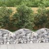 Virágcserepek és kaspók, vidaXL íves horganyzott vas gabion kosár 100x50x40/60 cm