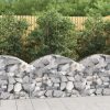 Virágcserepek és kaspók, vidaXL íves horganyzott vas gabion kosár 100x50x60/80 cm