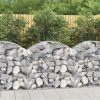 Virágcserepek és kaspók, vidaXL íves horganyzott vas gabion kosár 100x50x80/100 cm